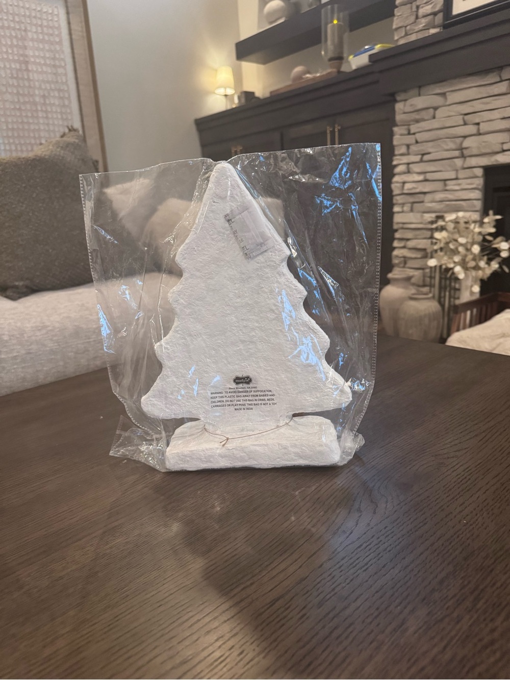 Mud Pie White Tabletop Holiday Tree Decor - 12 x 9 in